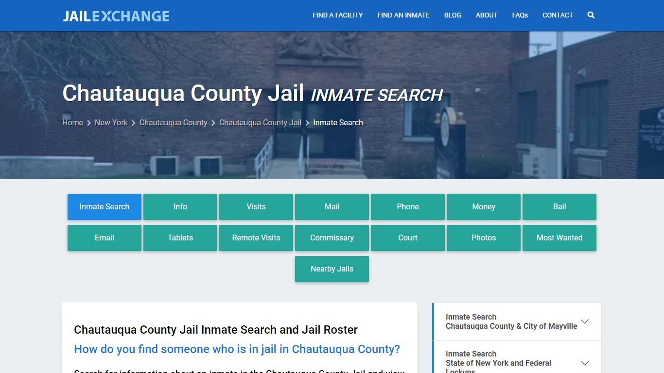 Chautauqua County Jail Inmate Search - Jail Exchange