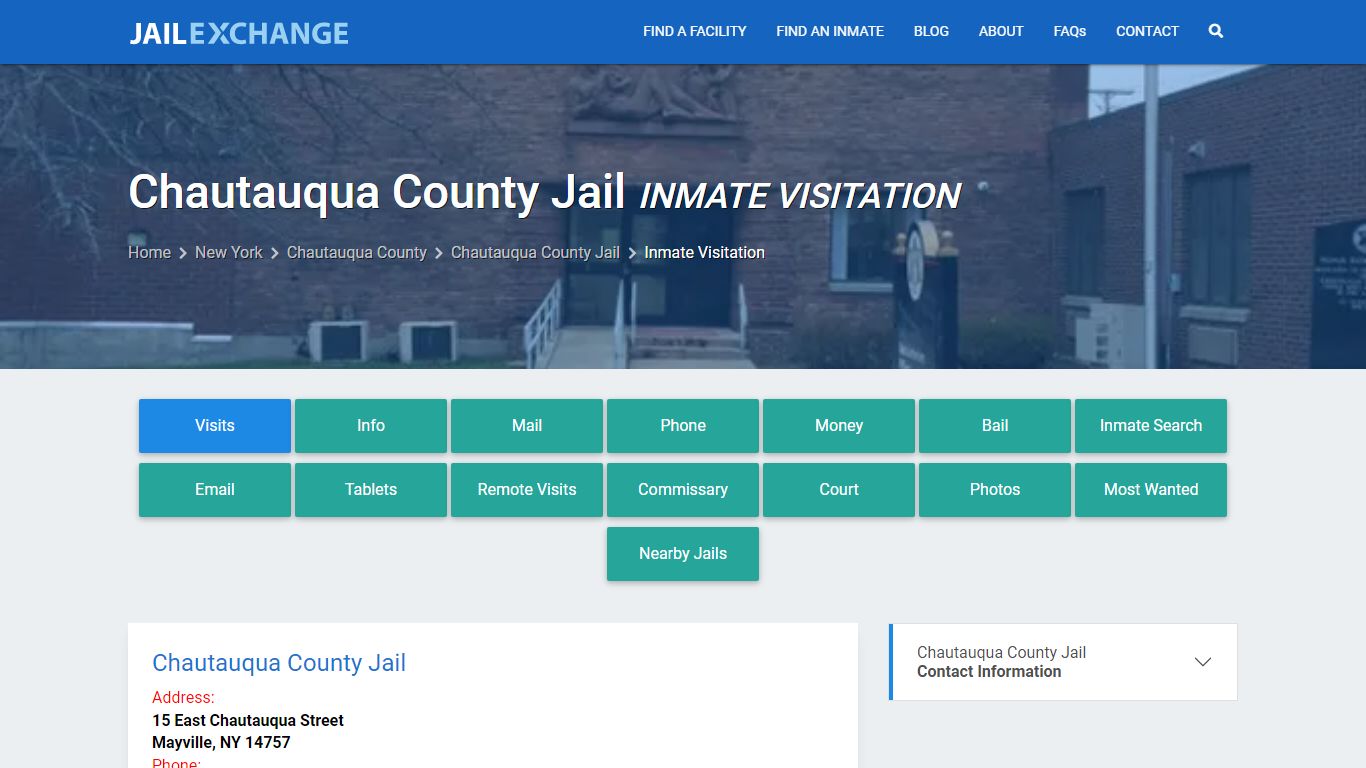 Chautauqua County Jail Inmate Visitation - Jail Exchange